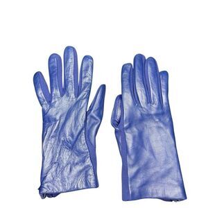 Nordstrom Navy Blue Leather Gloves - size small/medium